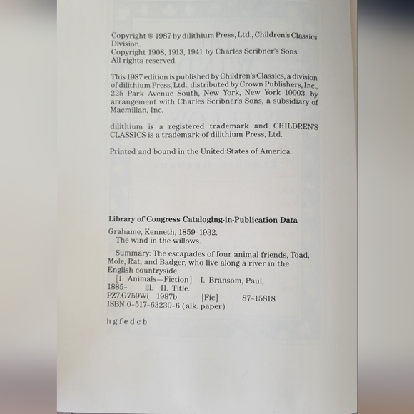 Vintage 1987 HC The Wind in the Willows by Kenneth Grahame Children's Classics - Picture 8 of 10